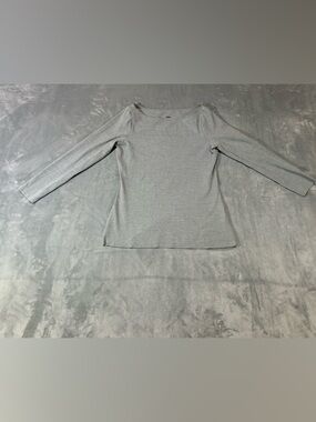 Nike Yoga gray-3/4 sleeve womens activewear top